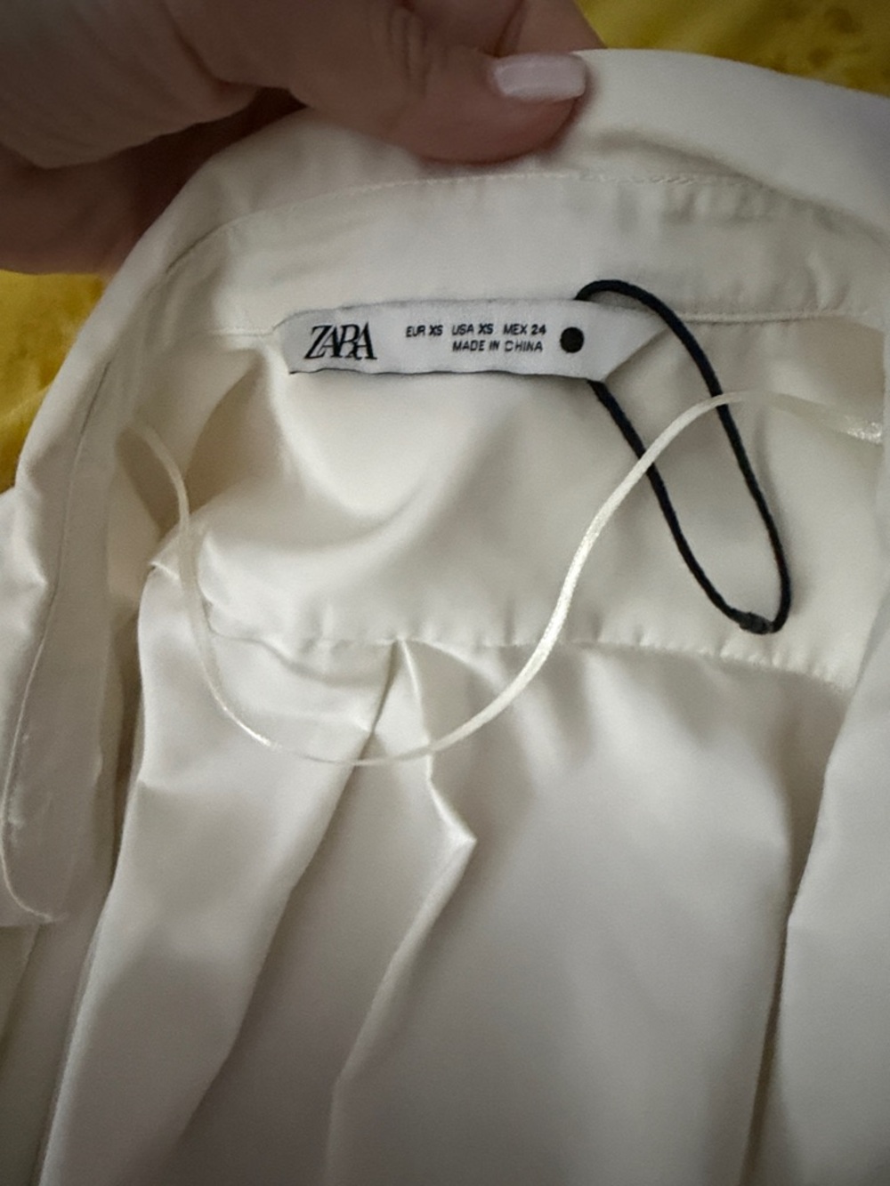 ZARA Poplin Two-Piece Set - Cropped Puff Sleeve Shirt & Maxi Skirt - Ivory/White - Picture 2 of 6
